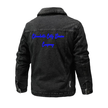 Black Shearling Denim Jacket